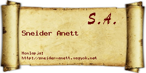 Sneider Anett névjegykártya
